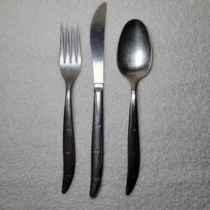 Superior Stainless Starburst Flatware MCM 3 Piece Set Fork Knife Spoon